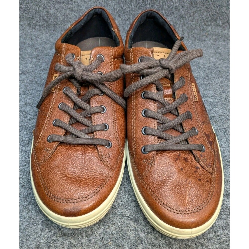 ECCO Mens Brown Leather Casual Sneakers Shoes US 12 EU 46 Lace Up 430304